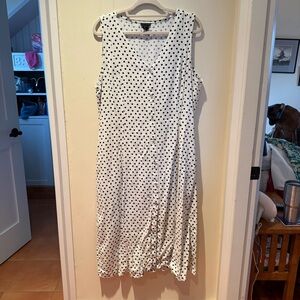 Tahari Black and White Polka Dot Midi Dress